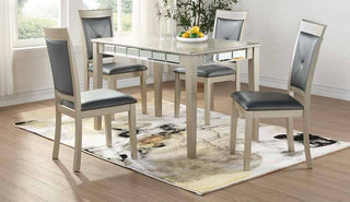 D234-5 Silver Shimmer Finish Dining Set Dining Set