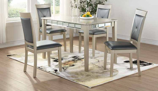 D234-5 Silver Shimmer Finish Dining Set Dining Set