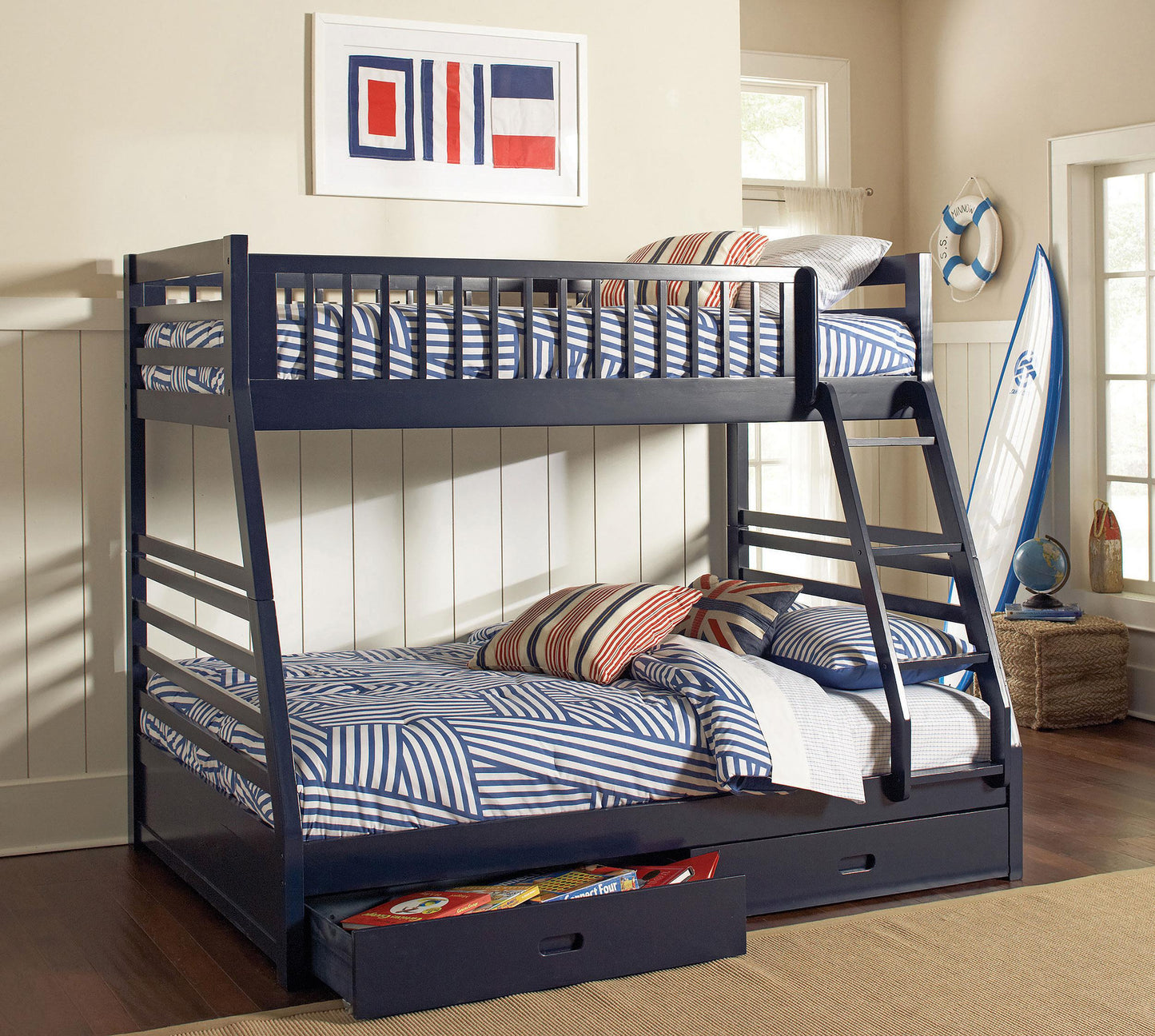 Ashton T/F Bunk Bed - Navy Blue
