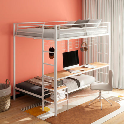 Bettoni F/T Workstation Bunk Bed - Matte White