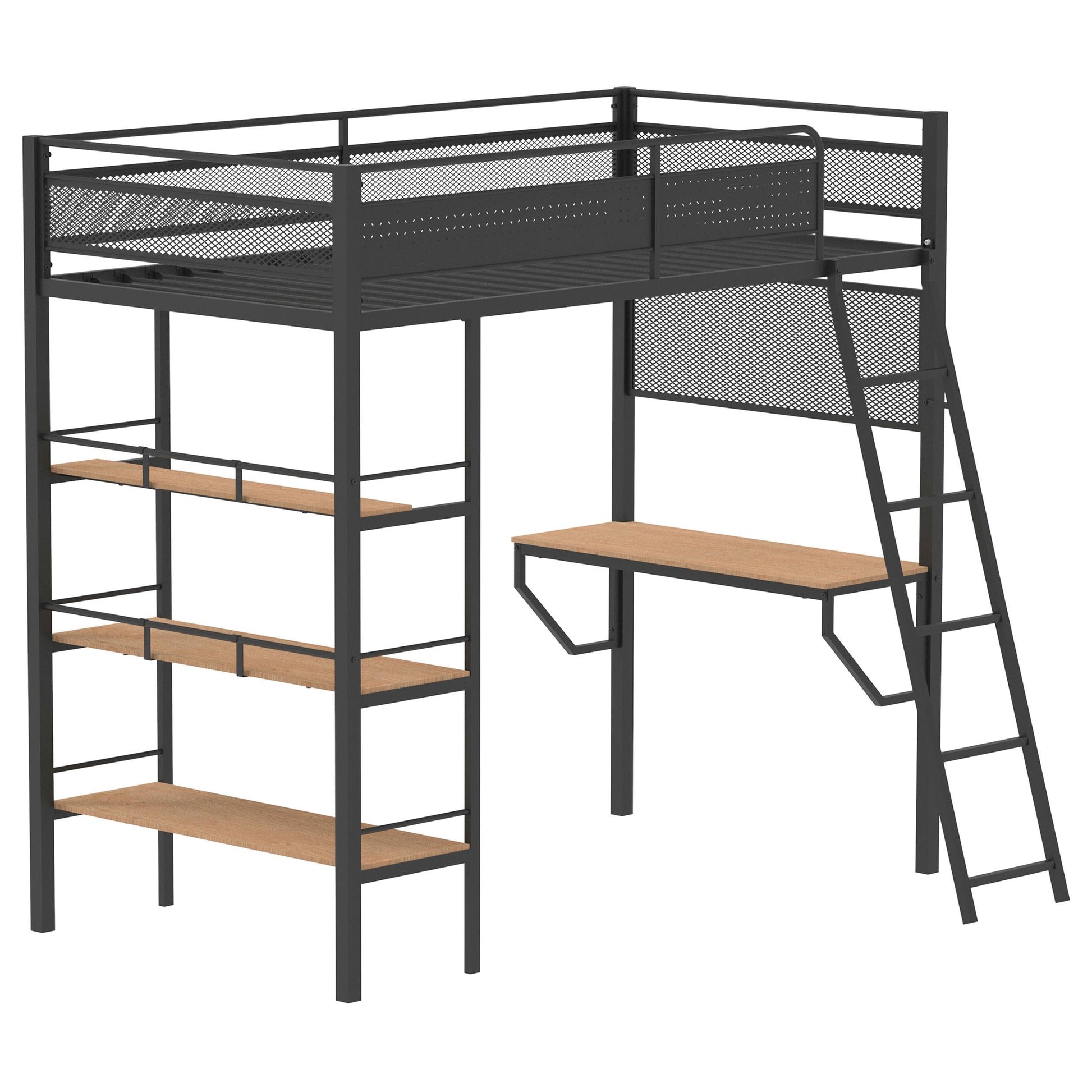 Campus Twin Workstation Loft Bed - Matte Black