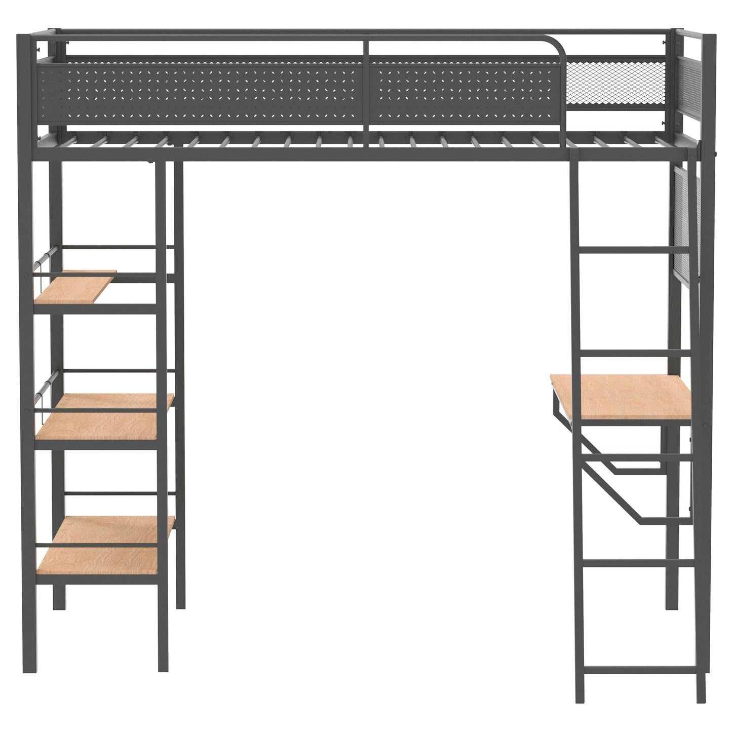 Campus Twin Workstation Loft Bed - Matte Black