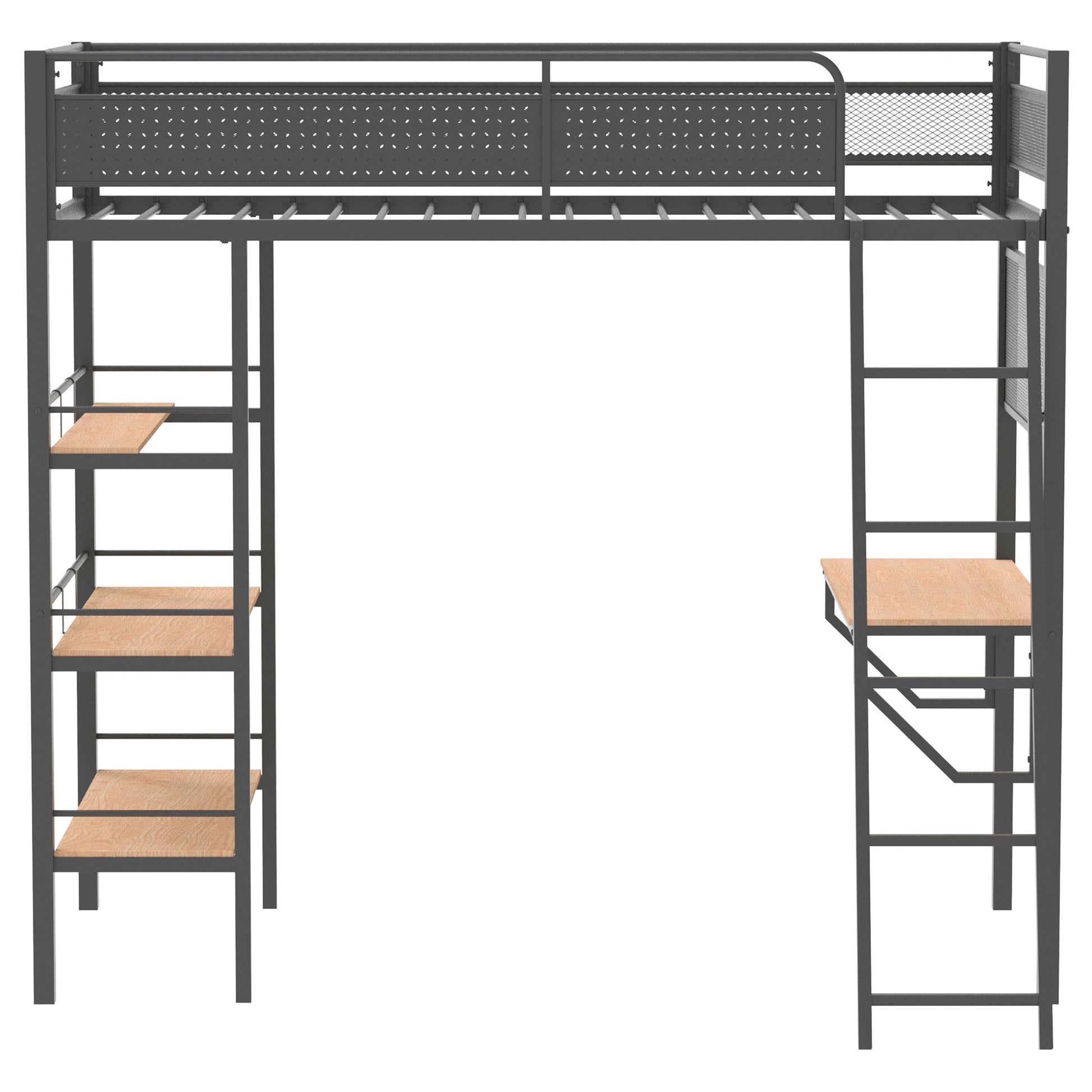 Campus Twin Workstation Loft Bed - Matte Black