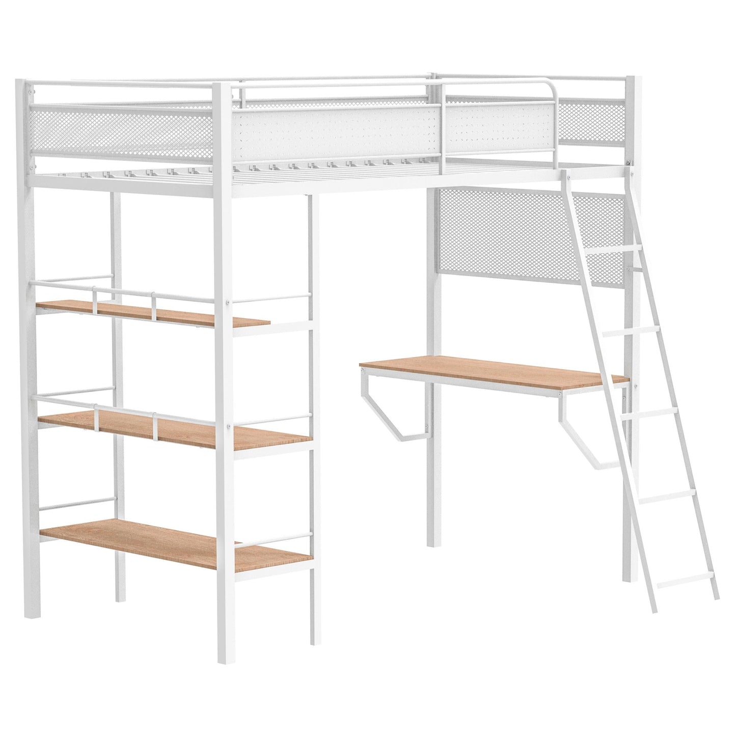 Campus Twin Workstation Loft Bed - Matte White