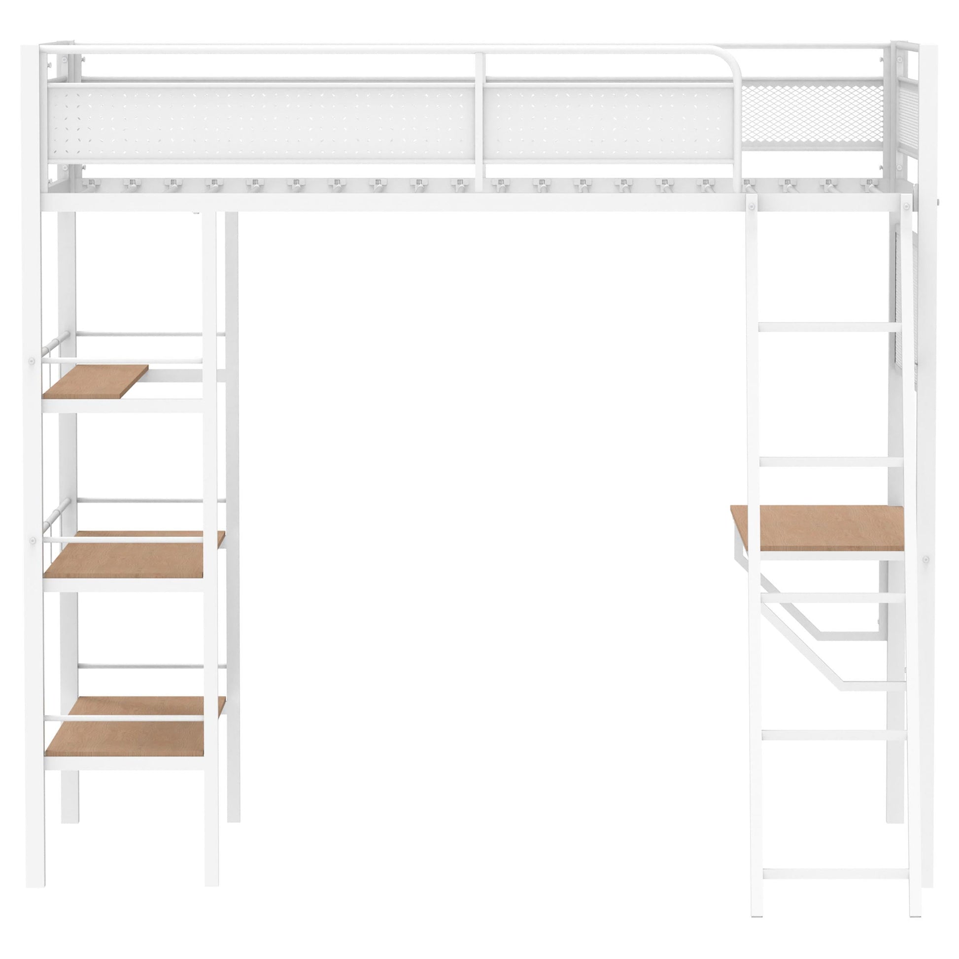 Campus Twin Workstation Loft Bed - Matte White