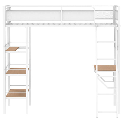 Campus Twin Workstation Loft Bed - Matte White