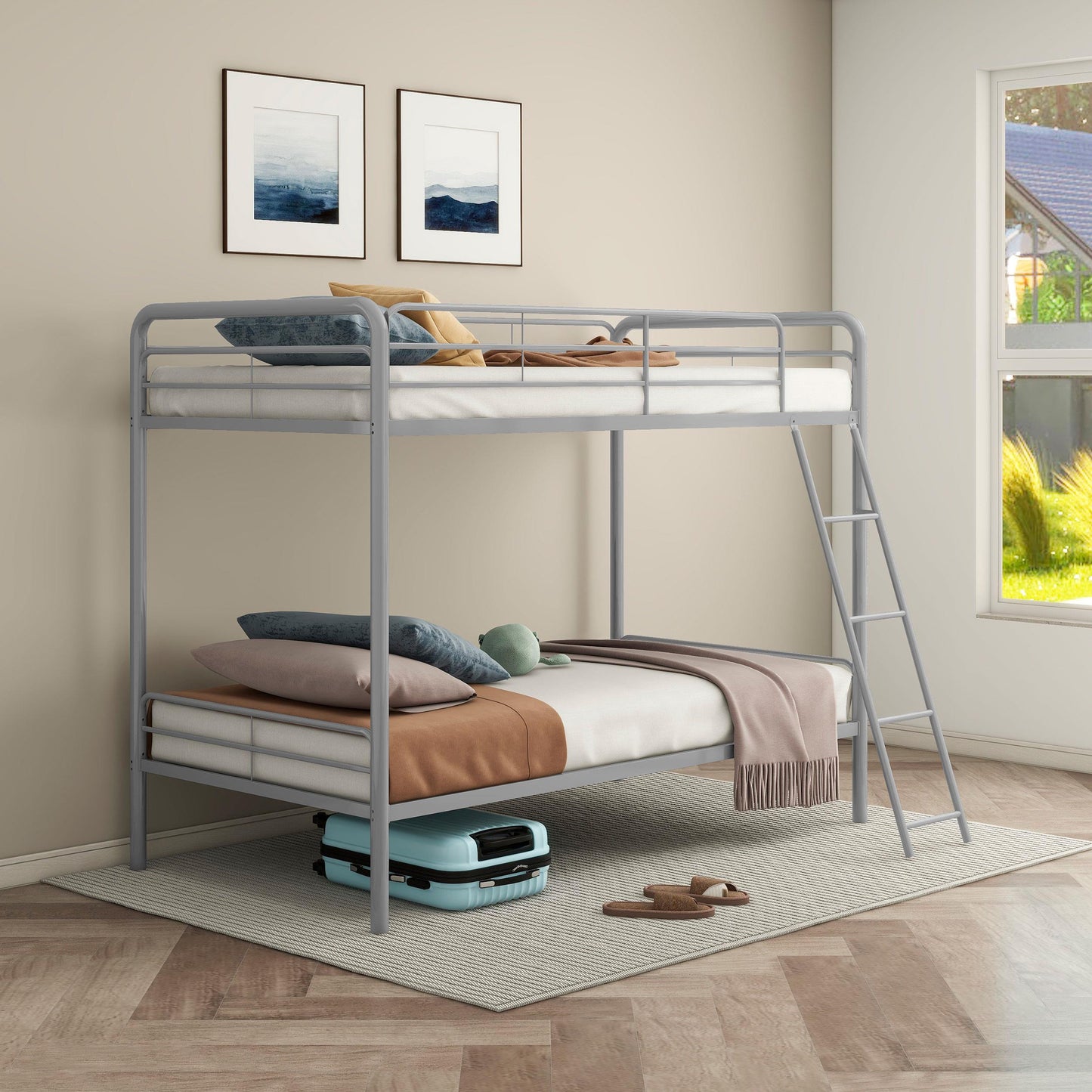 Carson T/T Bunk Bed - Glossy Silver