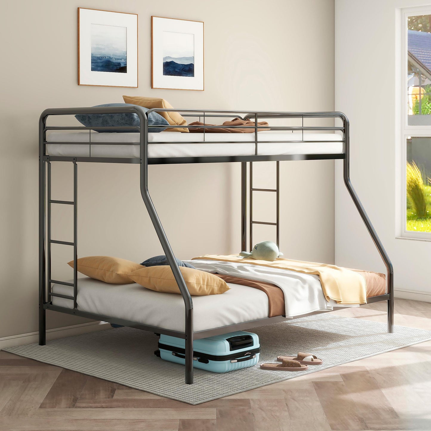 Carson T/F Bunk Bed - Glossy Black