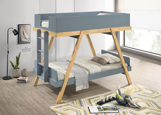 Frankie Twin / Twin Bunk Bed - Van Courtland Blue
