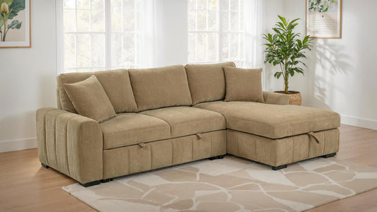 Roanne Sleeper Sectional in Grey - Coaster Furniture