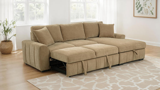 Roanne Sleeper Sectional in Grey - Coaster Furniture