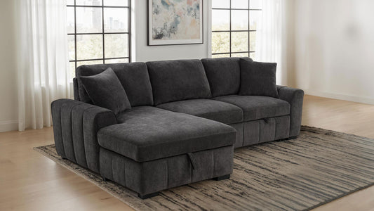 Roanne Sleeper Sectional in Grey - Coaster Furniture