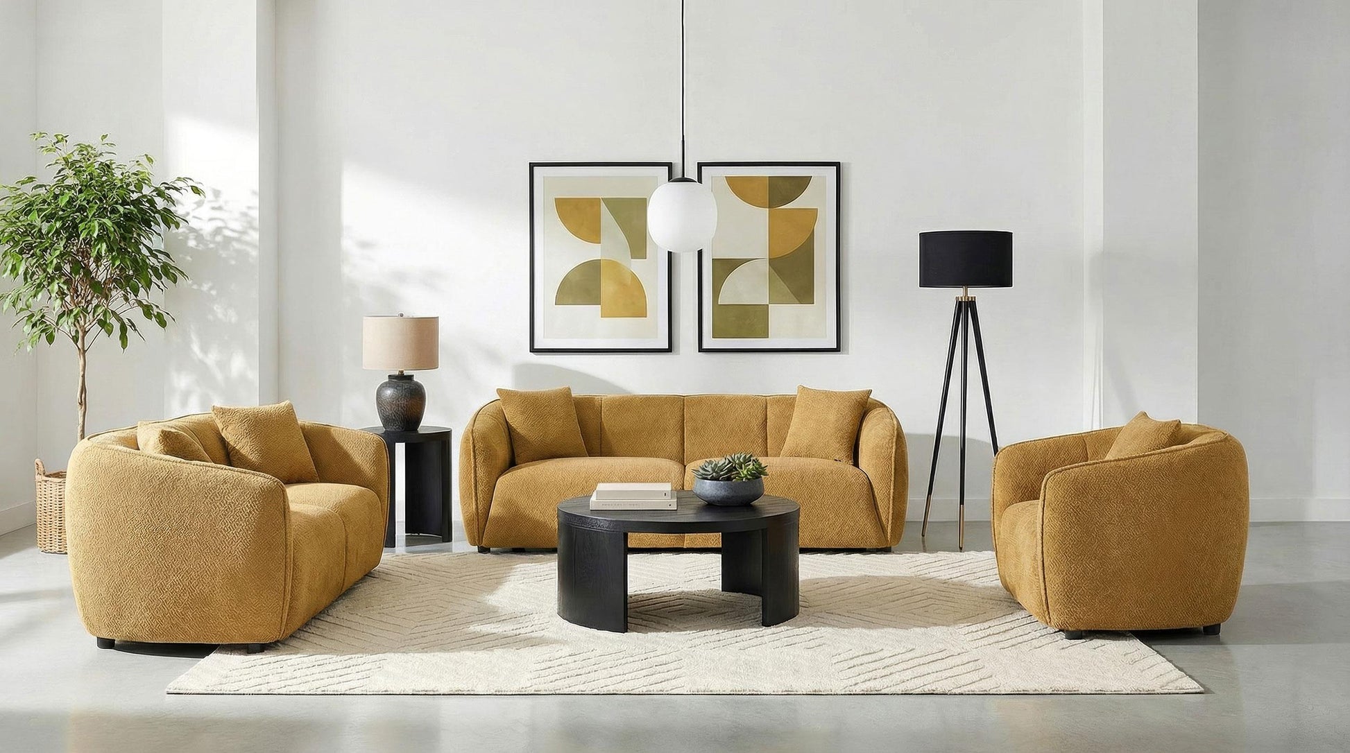 Aleisha Stationary Sofa Set