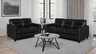 Scotland Stationary Sofa Set in Black - Coaster Furniture