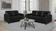 Scotland Stationary Sofa Set in Black - Coaster Furniture