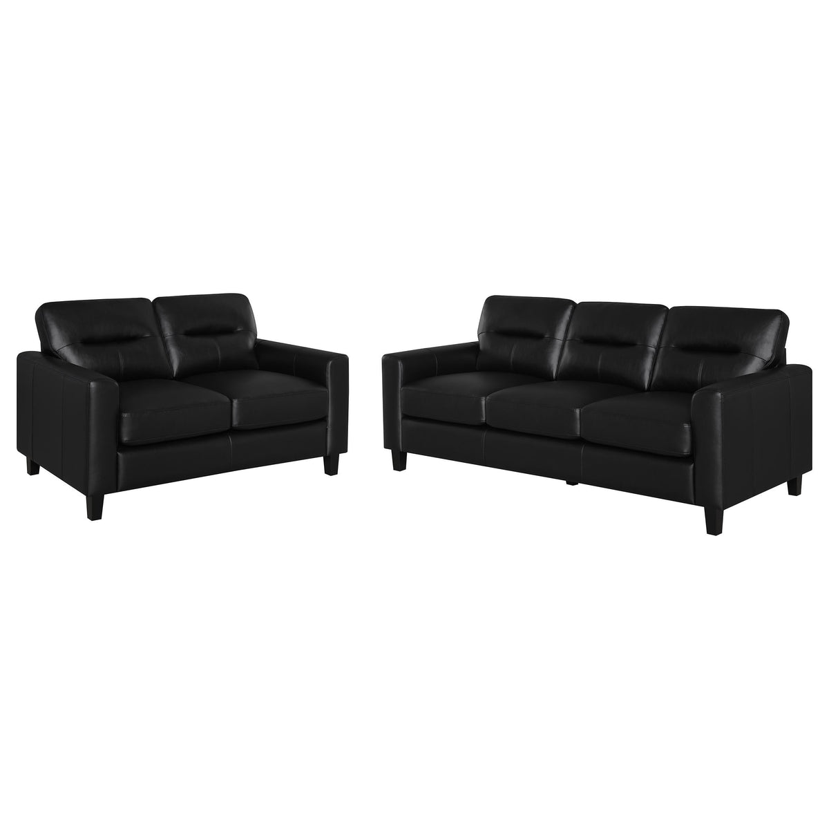 Scotland Stationary Sofa Set in Black - Coaster Furniture