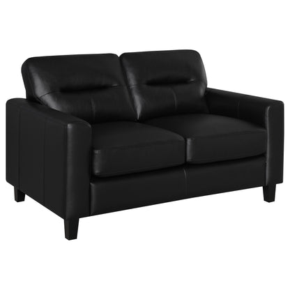 Scotland Stationary Sofa Set in Black - Coaster Furniture