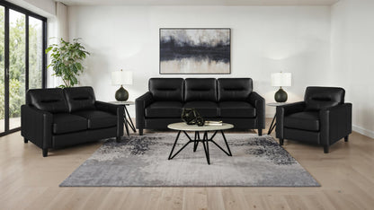 Scotland Stationary Sofa Set in Black - Coaster Furniture