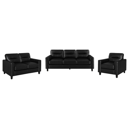 Scotland Stationary Sofa Set in Black - Coaster Furniture