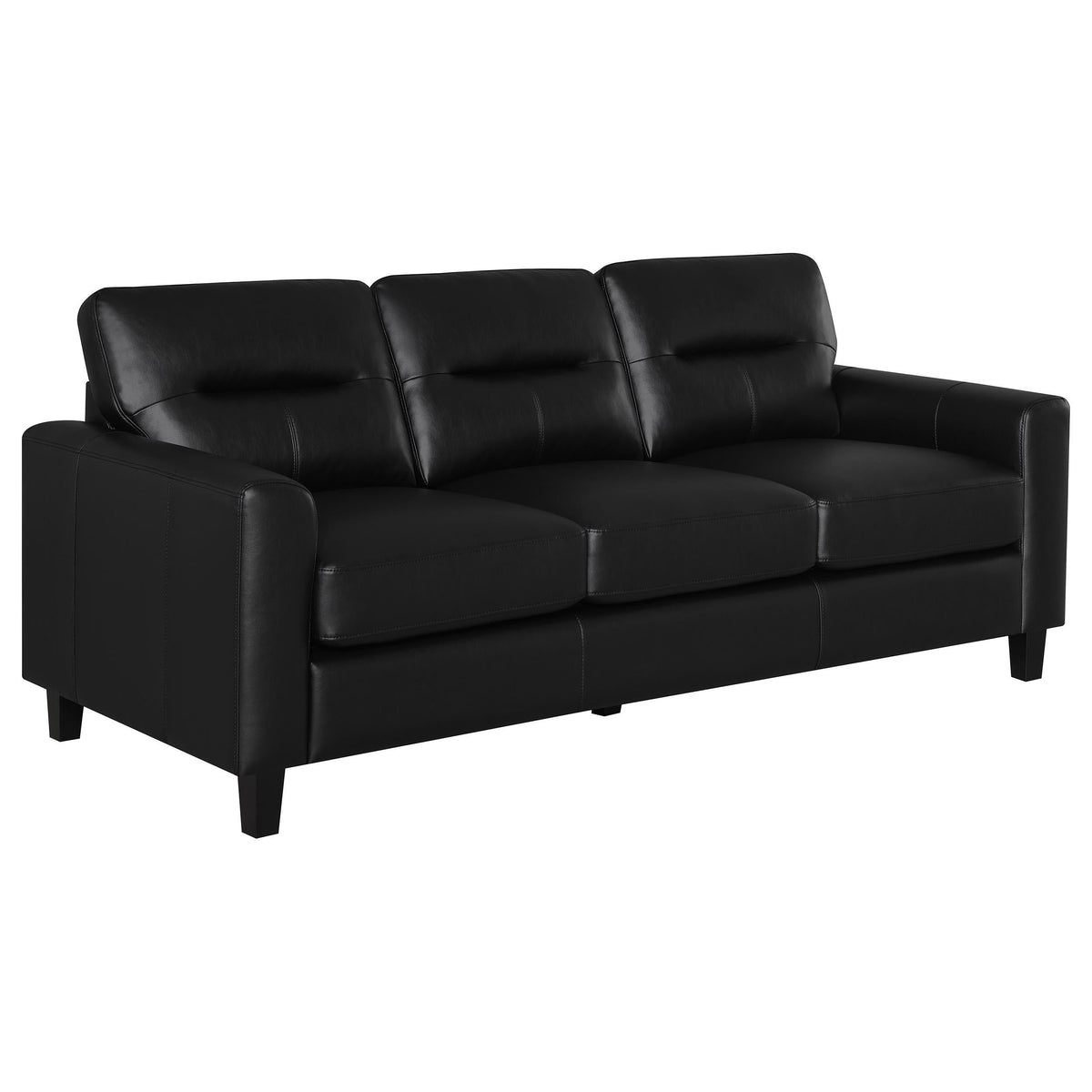 Scotland Stationary Sofa Set in Black - Coaster Furniture
