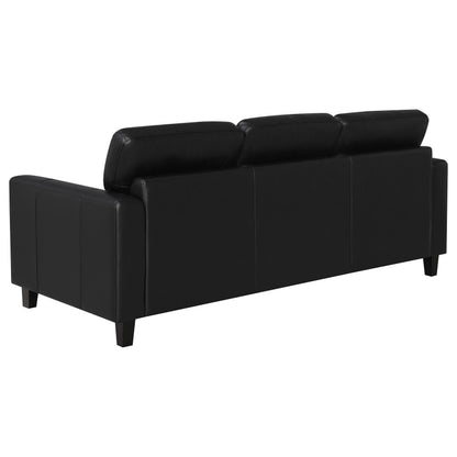 Scotland Stationary Sofa Set in Black - Coaster Furniture