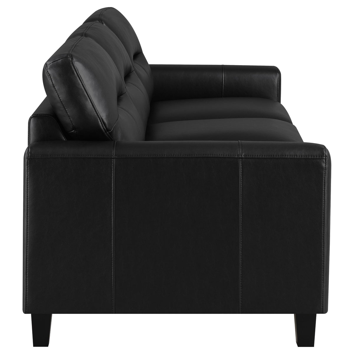 Scotland Stationary Sofa Set in Black - Coaster Furniture