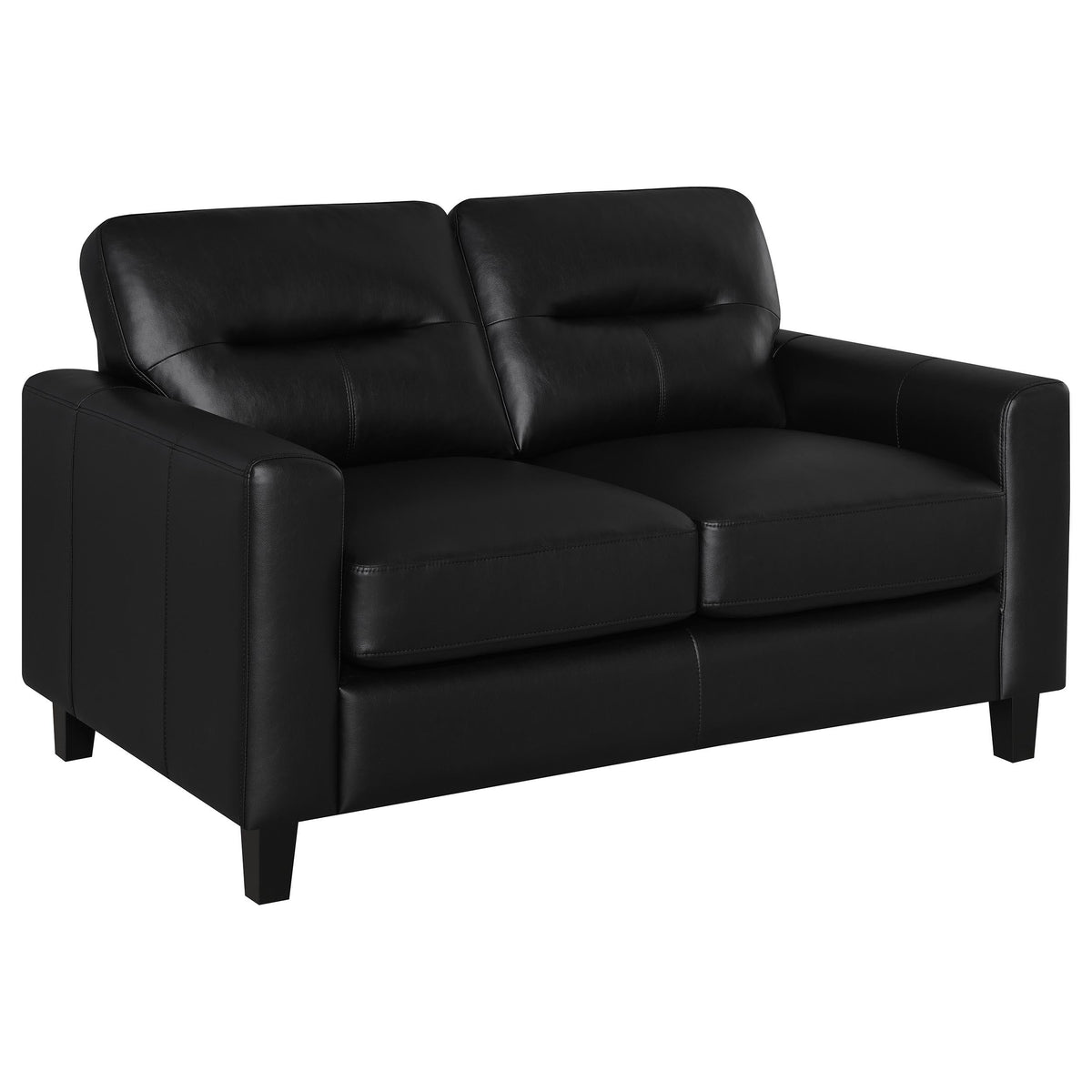 Scotland Stationary Sofa Set in Black - Coaster Furniture