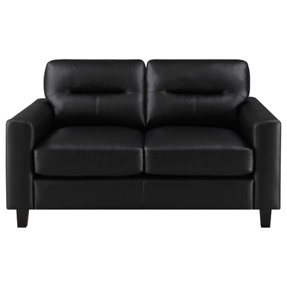 Scotland Stationary Sofa Set in Black - Coaster Furniture