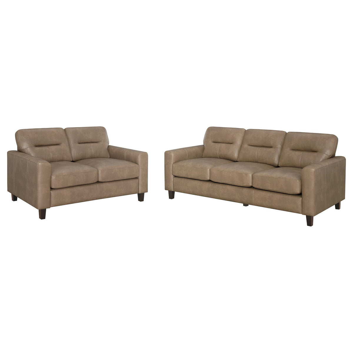 Scotland Stationary Sofa Set in Black - Coaster Furniture