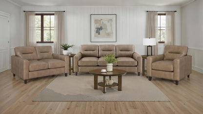Scotland Stationary Sofa Set in Black - Coaster Furniture