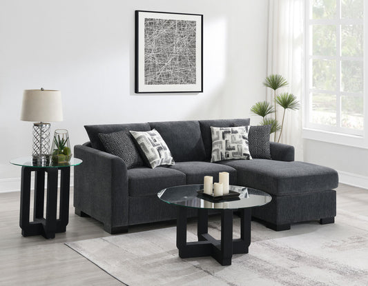 Storey Sleeper Sectional in Dark Grey - Coaster Furniture