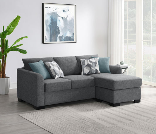 Storey Sleeper Sectional in Dark Grey - Coaster Furniture