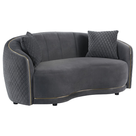 Brookside Loveseat in Dark Grey - Coaster Furniture