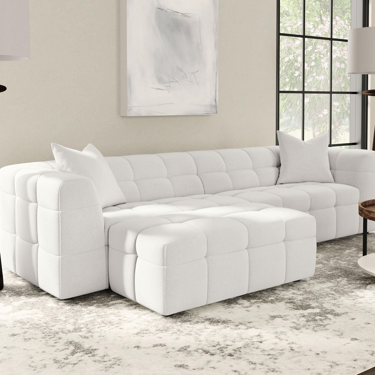 Everly Ottoman in Off White - Coaster Furniture
