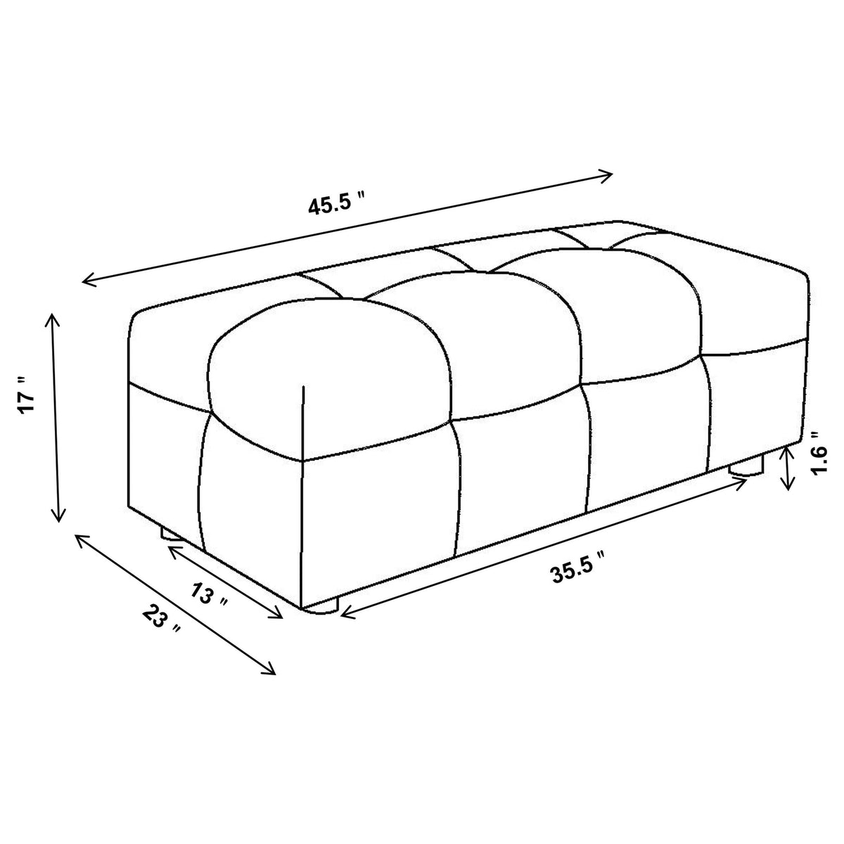 Everly Ottoman in Off White - Coaster Furniture