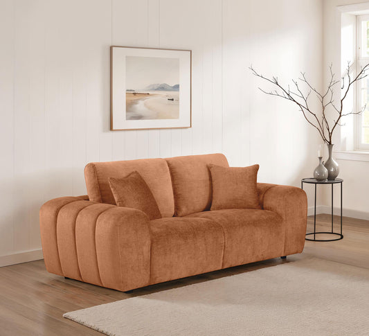 Burnett Loveseat in Burnt Orange - Coaster Furniture