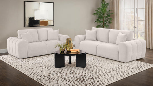 Burnett Stationary Sofa Set in Burnt Orange - Coaster Furniture