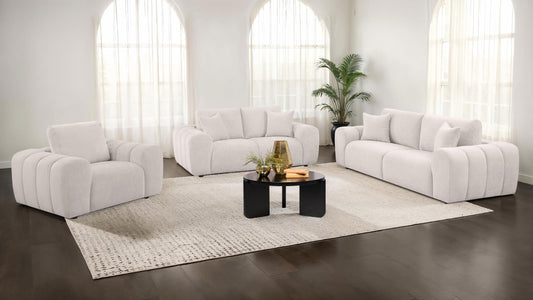 Burnett Stationary Sofa Set in Burnt Orange - Coaster Furniture