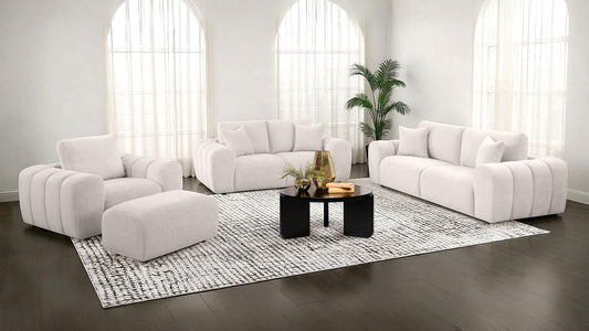 Burnett Stationary Sofa Set in Burnt Orange - Coaster Furniture