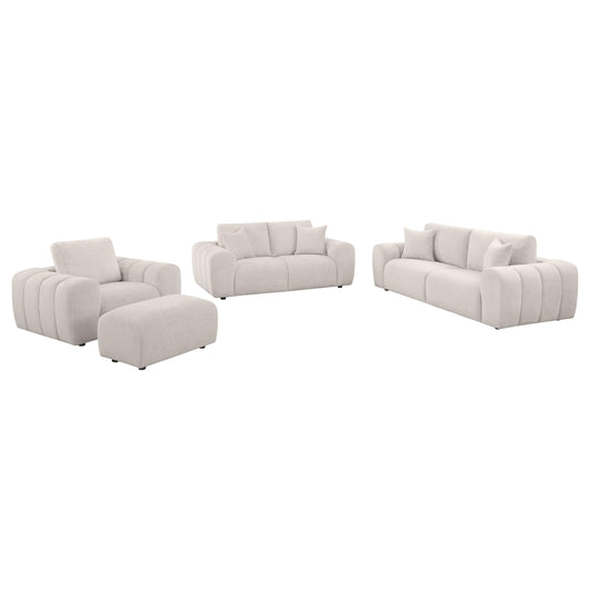 Burnett Stationary Sofa Set in Burnt Orange - Coaster Furniture