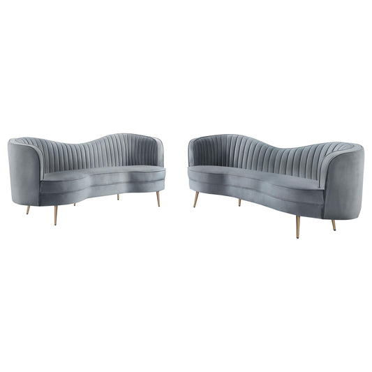 Sophia 2-Piece Sofa Set in Grey - Coaster Furniture