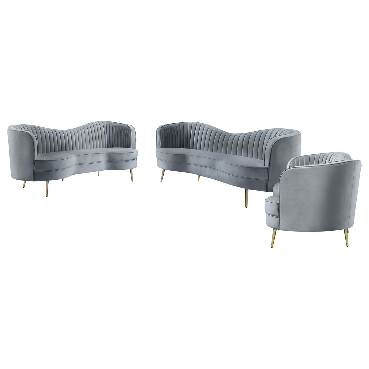 Sophia 3-Piece Sofa Set in Grey - Coaster Furniture