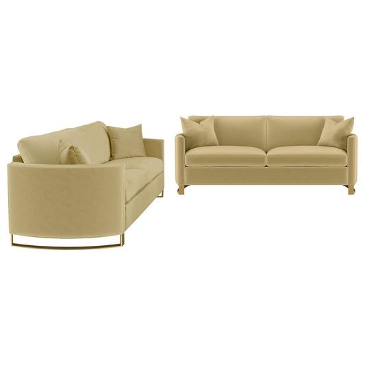 Corliss Stationary Sofa Set in Beige - Coaster Furniture