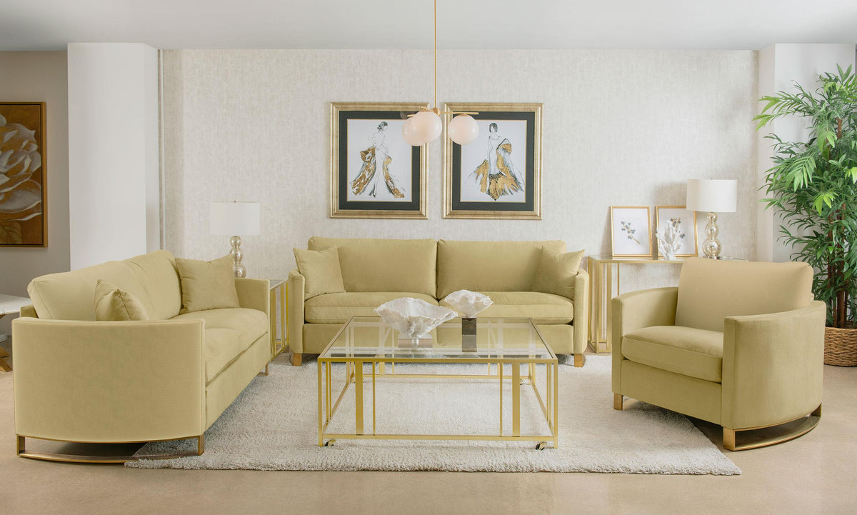 Corliss Stationary Sofa Set in Beige - Coaster Furniture