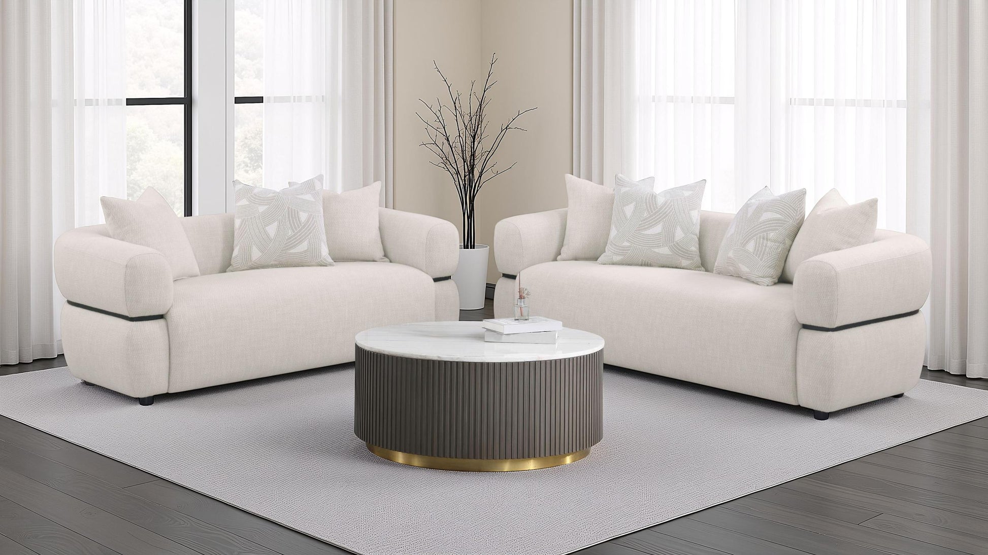 Jeanette Stationary Sofa Set