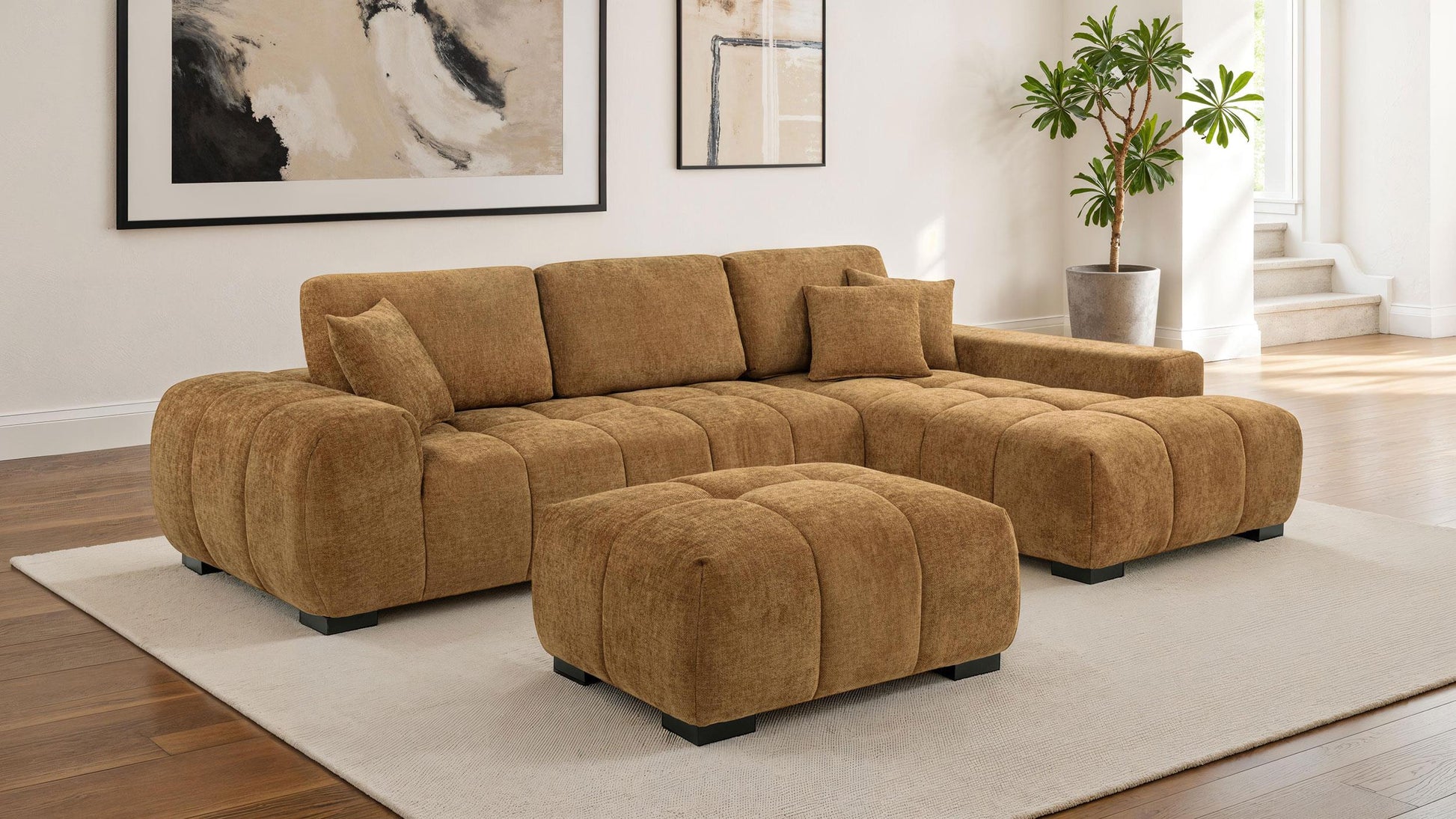 Octavia Ottoman in Amber - Coaster Furniture