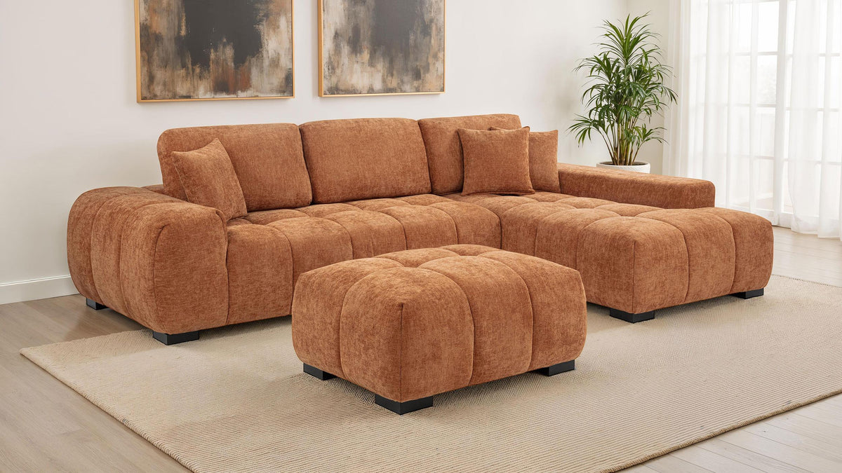 Octavia Ottoman in Orange - Coaster Furniture