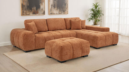Octavia Ottoman in Orange - Coaster Furniture