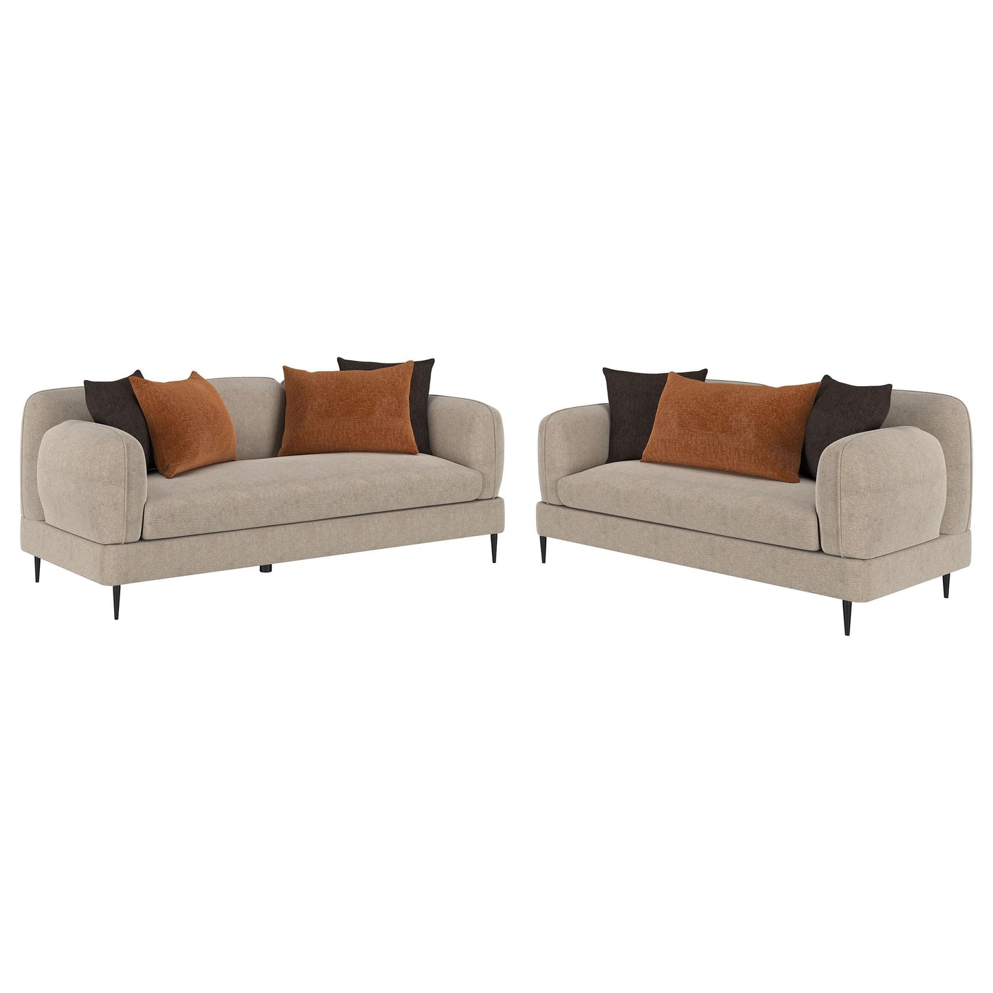 Jade Stationary Sofa Set - Latte