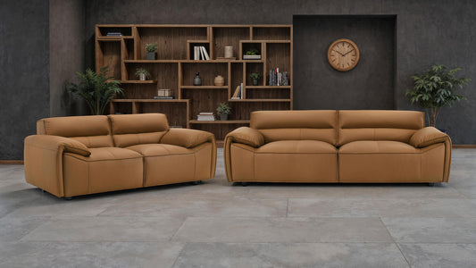 Buxton Stationary Sofa Set in Orange - Coaster Furniture